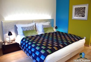 Colourful double bedded rooms